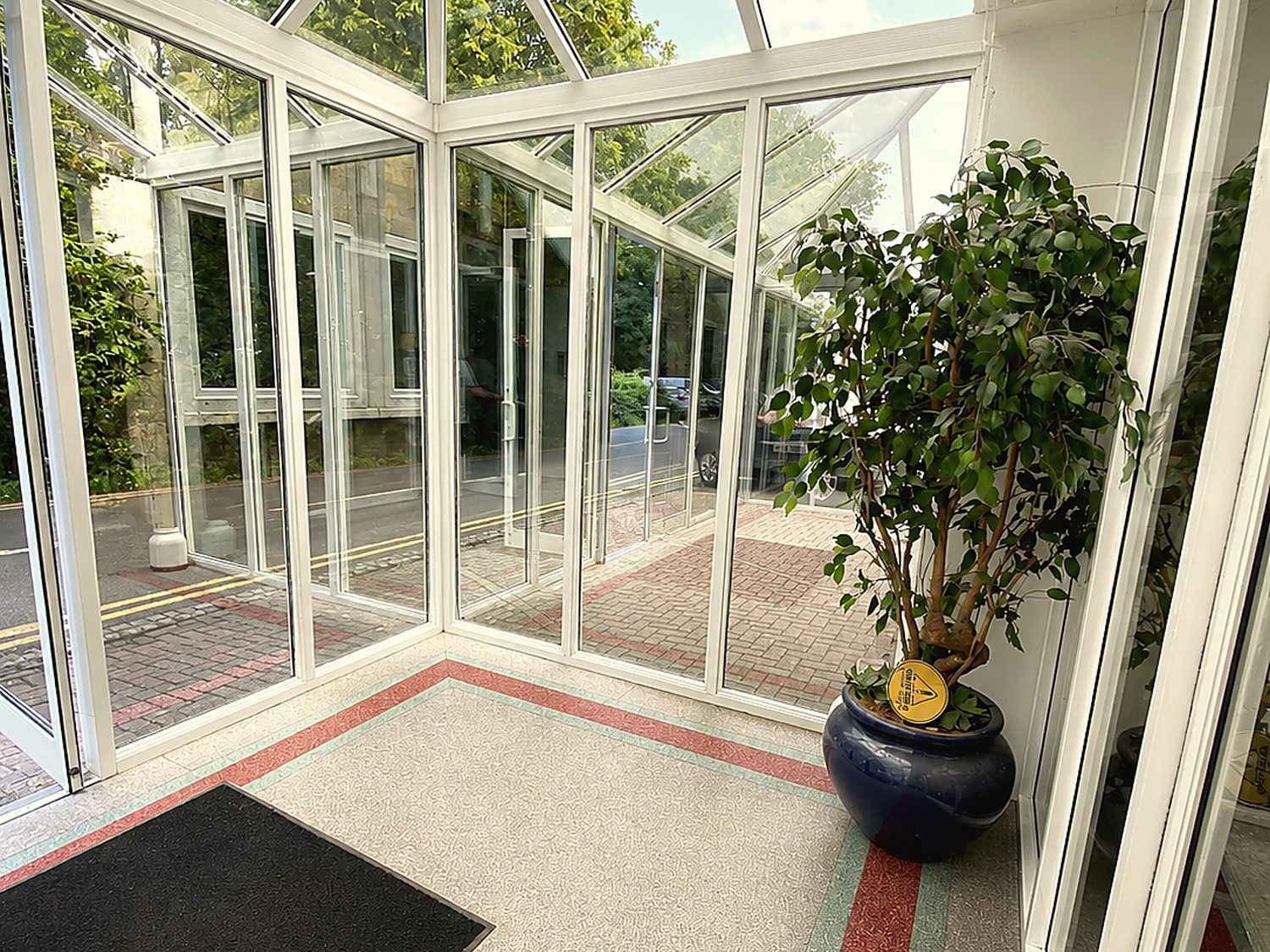 Glass lobby at Yelo Space